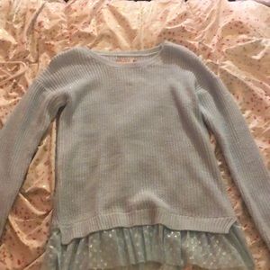 Long sleeve blue shimmer sweater (never worn)